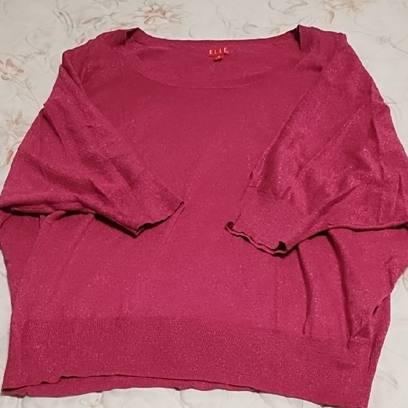 Elle Sweaters - Elle Women's Rich Pink Crew Neck Sweater